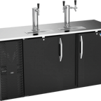 Thumbnail image #1 for Victory Refrigeration VDDN68HC-B Direct Draw Beer Dispenser, 68"W, 3 Half-Keg Capacity, 2 Towers, Black Exterior