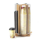 Thumbnail image #1 for Cal-Mil Bamboo 1468 Revolving Cup and Lid Organizer, 4 Sections, Accommodates Lids up to 3-3/4" Diameter, Bamboo