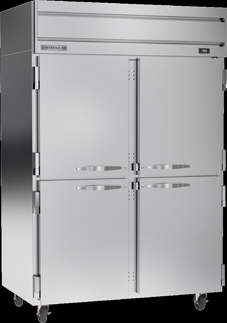 Product image #5 for Beverage-Air Horizon Series Two-Section Reach-In Refrigerator with 4 Half Solid Doors, Top-Mount Self-Contained Refrigeration