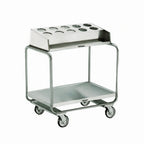 Thumbnail image #1 for Lakeside Manufacturing 213 Stainless Steel Tray & Silver Cart, 130-Tray Capacity, Holds 10 Flatware Cylinders, for 16" x 22" Trays