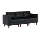Thumbnail image #1 for Flash Furniture Hercules - Artemis ZB-8921-3S-BLK-GG Reception Sofa, 84-3/4"W, Black LeatherSoft, 4 AC Outlets, USB/USB-C Ports