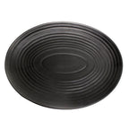 Thumbnail image #1 for Vertex China Elements E-14-O China Platter, 13-1/4", Oval, Coupe Rim, Matte Black 1 Dozen