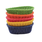 Thumbnail image #1 for TableCraft Products Ridal HM1174A Oval Hand-Woven Polypropylene Fast Food Basket, 9-1/4 x 6-1/4 x 3-1/4, Heat Resistant Case of 5