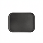 Thumbnail image #1 for CAC China FGTD-1216BK Rectangular Non-Slip Fiberglass Tray, Black, 16 x 12 in Case of 12