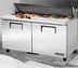 Thumbnail image #5 for True 60-Inch Two-Section Refrigerated Sandwich/Salad Prep Table with Solid Doors and 16-Pan Top