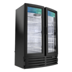 Thumbnail image #1 for Imbera USA (AeriTek) VRD21 Two-Section Glass Door Merchandiser, Black, Hinged Doors, Bottom-Mounted Refrigeration