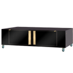 Thumbnail image #1 for Rotisol USA GrandFlame 975DEBL Enclosed Base Cabinet, 36-3/8" W, for 8-Spit Models, Black Porcelain Enamel, Braked Casters