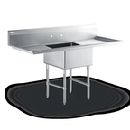 Thumbnail image #4 for Steel Works Stainless SWS1C242414-18LR-316 Stainless Steel Floor Sink, 1 Compartment, 24 x 24 x 14-Inch Bowl, Left/Right Drainboards, 60-Inch
