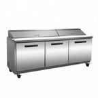 Thumbnail image #1 for Maxximum Maxx Cold MXCR72SHC 72-Inch 3-Door Refrigerated Sandwich & Salad Prep Table, 18-Pan, Stainless Steel, Self-Contained