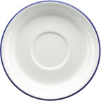 Thumbnail image #1 for International Tableware Torino™ Bistro TB-2-CB Porcelain Saucer, 6-1/8-Inch Diameter, Round, European White with Blue Case of 3 Dozen