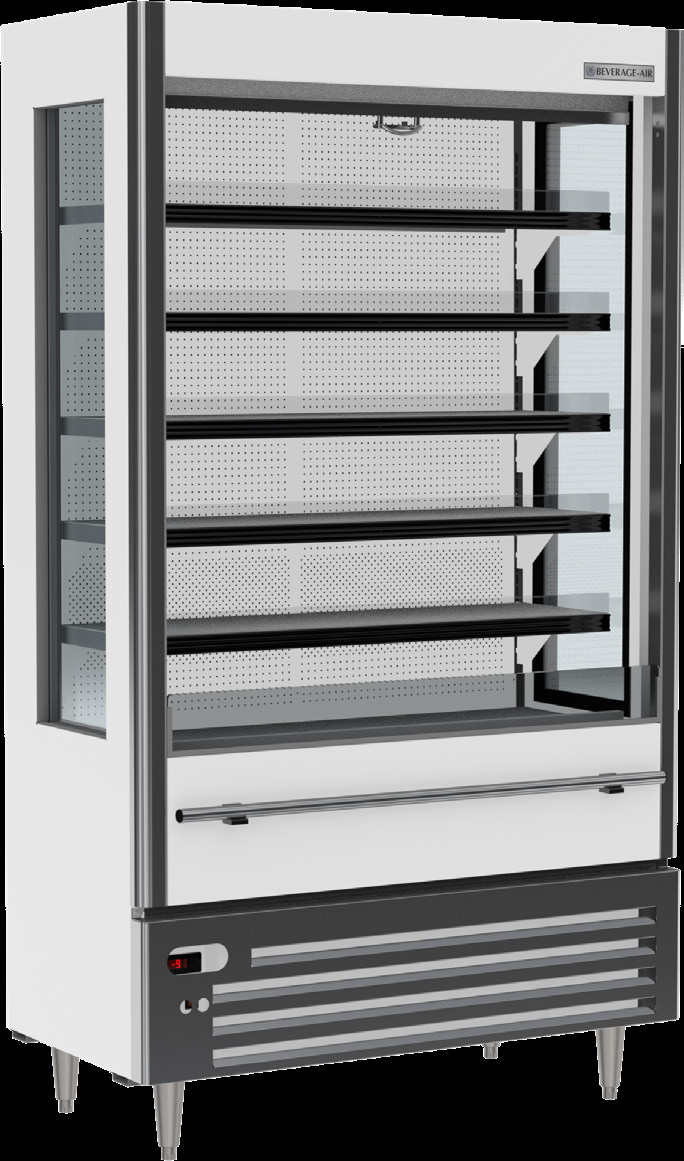 Product image #6 for Beverage-Air Vuemax Slim Open-Air Merchandiser Refrigerator, 5-Shelf Vertical Case, White, 47-7/16" W x 24-3/8" D x 83-1/2" H