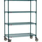 Thumbnail image #1 for Metro Super Erecta SA-1824K3-68-M4 Super Adjustable Super Erecta® Mobile Wire Shelving Unit, 24"W x 18"D x 68"H, 900 lb. capacity per unit, 1" shelf
