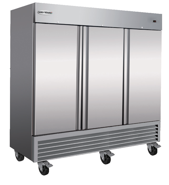 Product image #5 for Serv-Ware 3-Door 3-Section Reach-In Refrigerator, 72 Cu. Ft., Self-Contained Bottom Mount, 115V