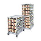 Thumbnail image #1 for Lakeside Manufacturing Prisonbilt PBCR1 Mobile Can Storage Rack, Stainless Steel, 4 Levels, Holds 72 #10 or 96 #5 Cans