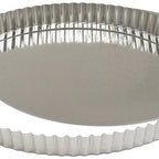 Thumbnail image #1 for JB Prince M145 13 13-Inch Round Fluted Tart Mold with Removable Bottom, Tinned Steel