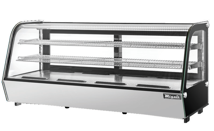 Product image #6 for Migali Competitor Series® 60-Inch Full-Service Countertop Refrigerated Display Case with Curved Glass and Sliding Doors
