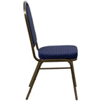 Thumbnail image #2 for Flash Furniture Hercules FD-C01-GOLDVEIN-S0810-GG Stacking Banquet Chair, Navy Blue Diamond Fabric, Upholstered Seat & Back, Gold Vein Frame