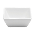 Thumbnail image #1 for 1880 Hospitality Buffalo White Ware by Oneida® F8010000953 4 oz Square Porcelain Sauce Dish, Rolled Edge Case of 6 Dozen