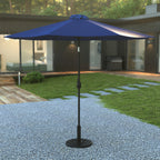 Thumbnail image #2 for Flash Furniture GM-402003-UB19B-NVY-GG 9-Foot Round Patio Umbrella with Concrete Base, Crank Lift, Tilt, Navy Polyester Cover