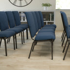Thumbnail image #2 for Flash Furniture EPCHT-101 Stackable Church Chair, 21"W, Upholstered Back and Seat, Navy