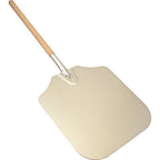 Thumbnail image #1 for AllPoints Foodservice Parts & Supplies 85542 X-Large Rectangular Aluminum Pizza Peel, 16"W x 18"D, Wooden Handle