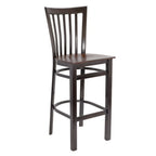 Thumbnail image #1 for G & A Commercial Seating Wyndham 635-W VS Commercial Bar Stool, Slat Back, Veneer Seat, Walnut Finish, Armless