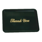 Thumbnail image #1 for Thunder Group PLPT046BL Rectangular Plastic Tip Tray, 4-1/2" x 6-1/2", Black, "Thank You" Imprint Case of 24 Dozen