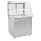 Thumbnail image #1 for RPI Industries Vienna VIHD2-27-R-CV-CO Hot Display Case, Self-Service, 31-1/2"W, Open Front, Curved Glass, Heated Shelf