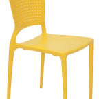 Thumbnail image #1 for Tramontina USA, Inc. 92048-000 Yellow Plastic Outdoor Restaurant Chair with Dotted Mesh Back Case of 4