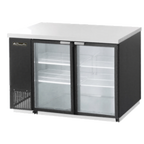 Thumbnail image #1 for Blue Air FSE LLC BBB59-2SG-HC Two-Section Back Bar Cooler, 59-Inch, Stainless Steel, 2 Locking Glass Swing Doors