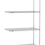 Thumbnail image #1 for Metro Super Erecta SE-1842C-86-A4 Chrome Wire Add-On Shelving Unit, 42"W x 18"D x 86"H, 4 Shelves