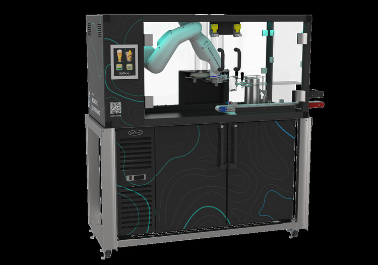 Product image #3 for Krowne Otto Robotic Beverage Dispensing System with 60-Inch Refrigerated Back Bar Storage Cabinet and Two-Door Direct Draw Cooler