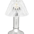 Thumbnail image #1 for Sterno Vintage Charm 80476 Tabletop Candle Lamp, Chrome Base, Glass Shade, 9-15/16"H x 4-3/8" Diameter