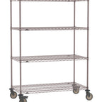 Thumbnail image #1 for Metro Super Erecta SE-1848K4-68-M4 Mobile Wire Shelving Unit, 48"W x 18"D x 68"H, 900 lbs per unit, evenly distributed1" shelf adjustment, (4) wire