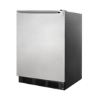 Thumbnail image #1 for Summit Commercial FF7BKSSHHADA Undercounter Refrigerator, 5.5 cu. ft., One-Section, Reversible Solid Door, Black/Stainless Steel