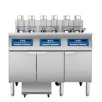 Thumbnail image #1 for Atosa AEFF-50-3TB Triple Vat Electric Fryer with Auto Lift, 2 Full/1 Split Vat, Built-In Filtration, Stainless Steel