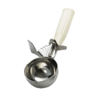 Thumbnail image #1 for TableCraft Products 2110 Stainless Steel Disher #10, 3-1/4 oz, Ivory Thumb-Press Handle Case of 36