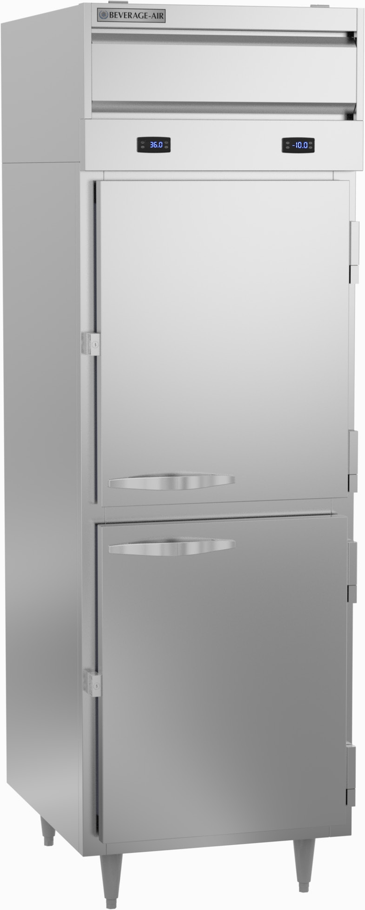 Product image #5 for Beverage Air P-Series Dual Temp One-Section Reach-In Refrigerator/Freezer with Top-Mounted Self-Contained Refrigeration and Lockable Half-Doors