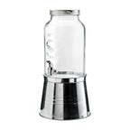 Thumbnail image #1 for Tableware Solutions USA Leone T3022 Single 1.5-Gallon Glass Beverage Dispenser with Screw-Top Lid, Spigot and Tin Base