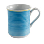 Thumbnail image #1 for G.E.T. Corona, Calypso PA1601606124 Porcelain Coffee Mug, 11 oz, Blue with Handle and Yellow Edge Case of 2 Dozen