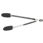 Thumbnail image #1 for TableCraft Products CW404 13-1/2" Locking Serving Tongs with Stainless Steel Handle and Black Silicone Head Case of 6