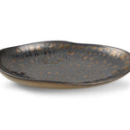 Thumbnail image #1 for Mikasa Hospitality (Lifetime Brands, Inc.) Chic 5314853 Deep Rim Porcelain Plate, 13.8-inch Round, Black with Gold Case of 10