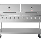 Thumbnail image #5 for Koolmore CGKIT7-D36D36 72-Inch Mobile 10-Burner Commercial Outdoor Propane Grill with Two 36-Inch Roll Dome Covers
