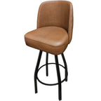 Thumbnail image #2 for Oak Street SL8136 Upholstered Swivel Bar Stool, Tufted Back, Bucket Seat, Armless, Vinyl, Black Powder-Coat Frame