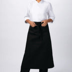 Thumbnail image #1 for Chef Works Re: Collection REF24-BLK-0 Bistro Apron, 32" L x 27½" W, 1 Pocket with Pencil Divide, 65/35 Recycled Polyester/Cotton, Black