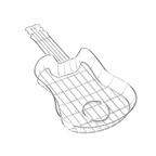 Thumbnail image #1 for G.E.T. Clipper Mill 4-81929 Stainless Steel Guitar Serving Basket with 3-Inch Condiment Cup Holder, 16 x 8-1/2 x 1-1/2 Inch Case of 12