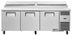 Thumbnail image #7 for True 93.5-Inch 3-Section Pizza Prep Table with 12-Pan Top and Side-Mounted Self-Contained Refrigeration