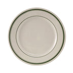 Thumbnail image #1 for Tuxton China Green Bay TGB-022 Ceramic Plate, 8-3/8 in Round, Wide Rim, Rolled Edge, Green Band Case of 3 Dozen