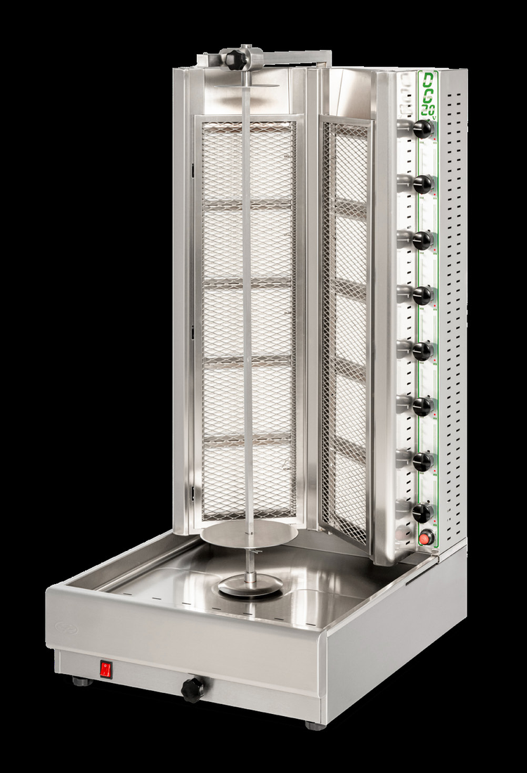 Product image #3 for Visvardis Gas Vertical Broiler Gyro Machine with 2 Plates and 308 lb Meat Capacity