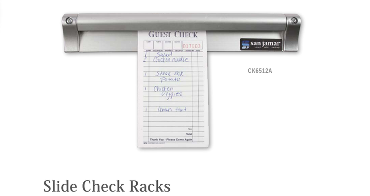 Product image #4 for San Jamar 12-Inch Anodized Aluminum Slide Check Rack